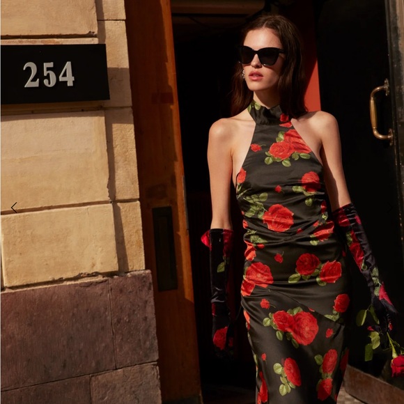 knee length dresses for ladies For Love & Lemons Kaia Maxi Dress in Red – Cattivo main image 0